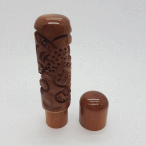 쌍호 조각 대추나무 자석 도장